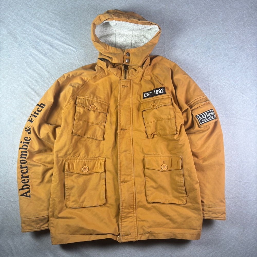 Mustard Abercrombie & Fitch Sherpa-Lined Field Jacket – Size XL